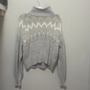 Dillards GB Brand Medium Gray Patterned Turtleneck Sweater